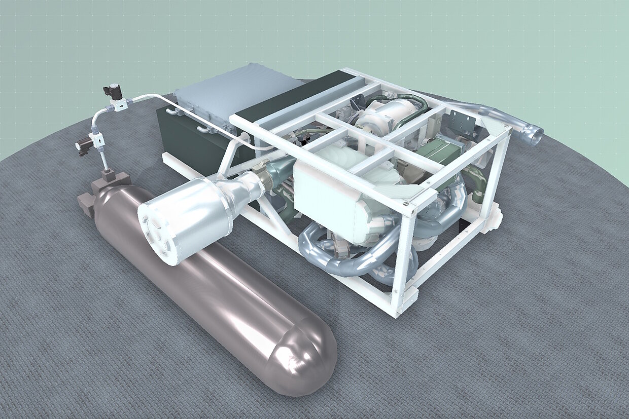 CAD-Zeichnung einer PEM Fuel Cell.